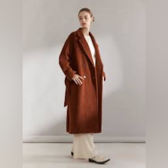 nap Jackets & Blazers - NAP Hailey Double Face Tie Waist 100% Wool Coat - Size - XL